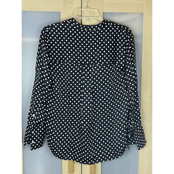 Everlane Polka Dot Oversized Shirt Sz 2 Popover Blouse Party Career Casual - Picture 6 of 6